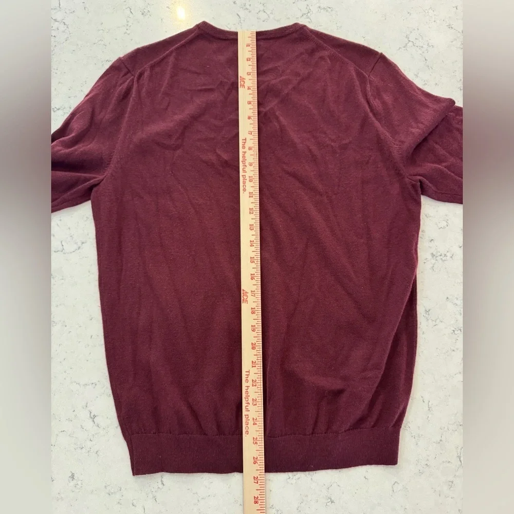 J CREW Slim washable merino wool crewneck sweater Item AD607 Burgundy Size M NEW
